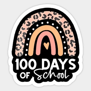 Leopard Rainbow 100 Days Yall 100Th Day Of School Teacher Sticker